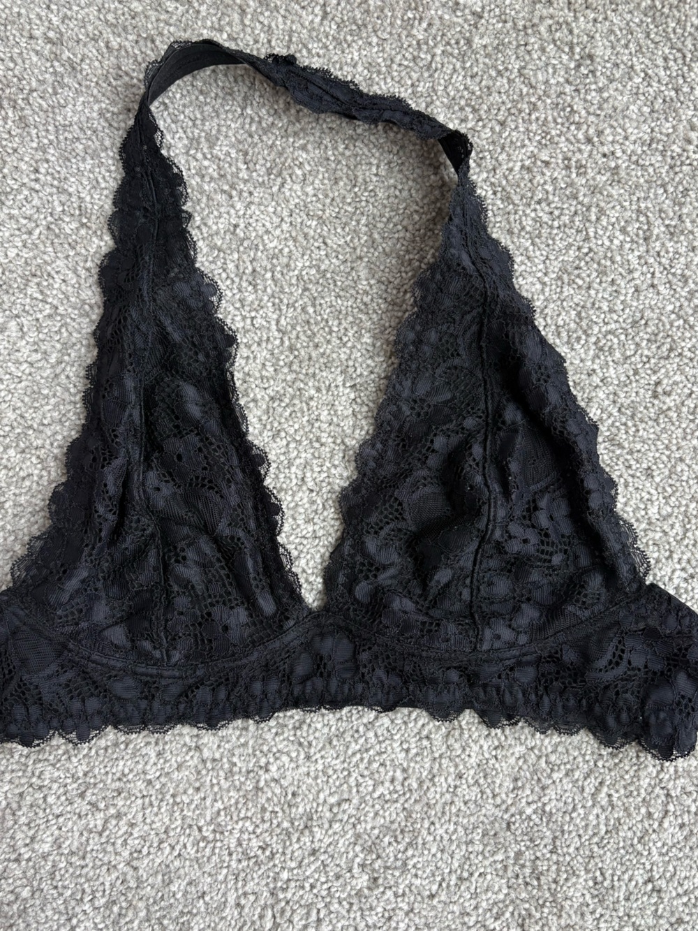 Free People Black Lace Triangle Bralette